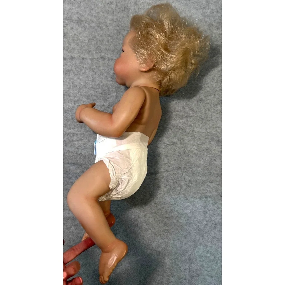 Realistic Baby Girl Doll Blonde‎ Blue Eyes Infant Vinyl Anatomically Correct 18